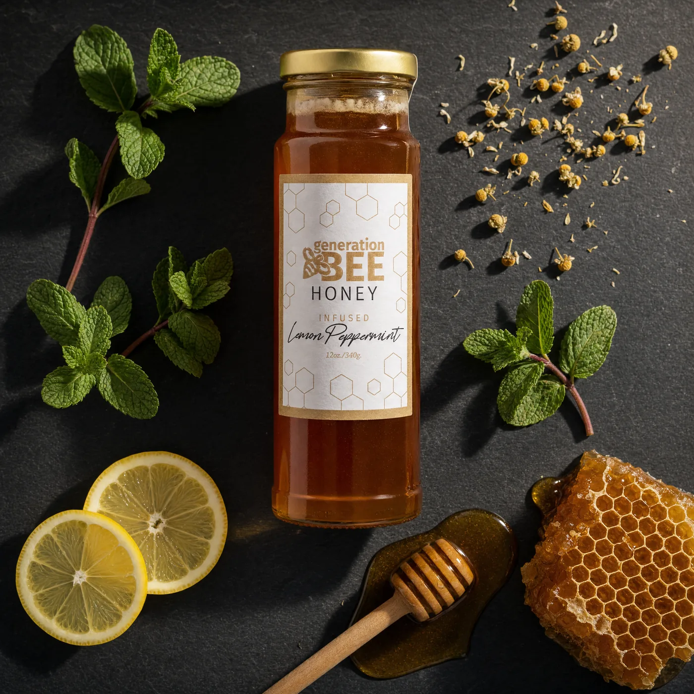 Lemon Peppermint Honey 12 oz