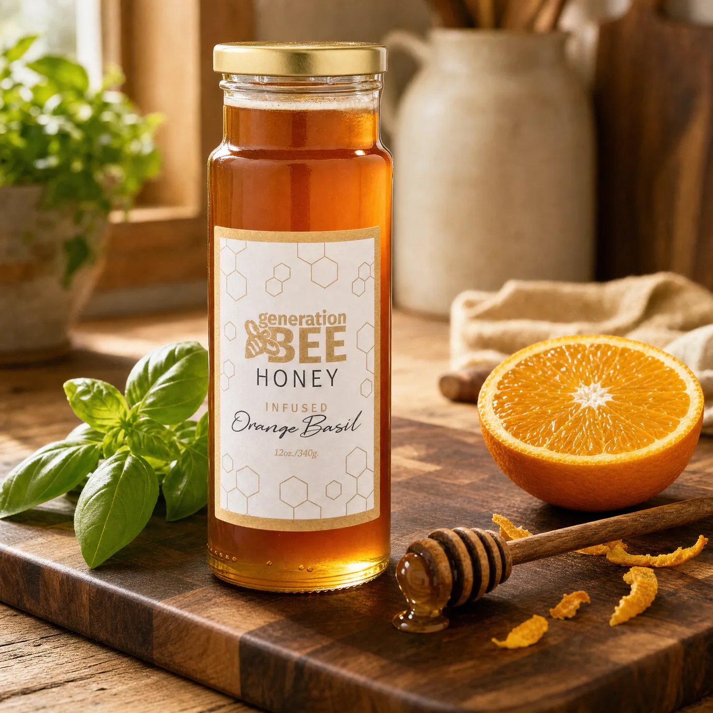Orange Basil Honey 12 oz