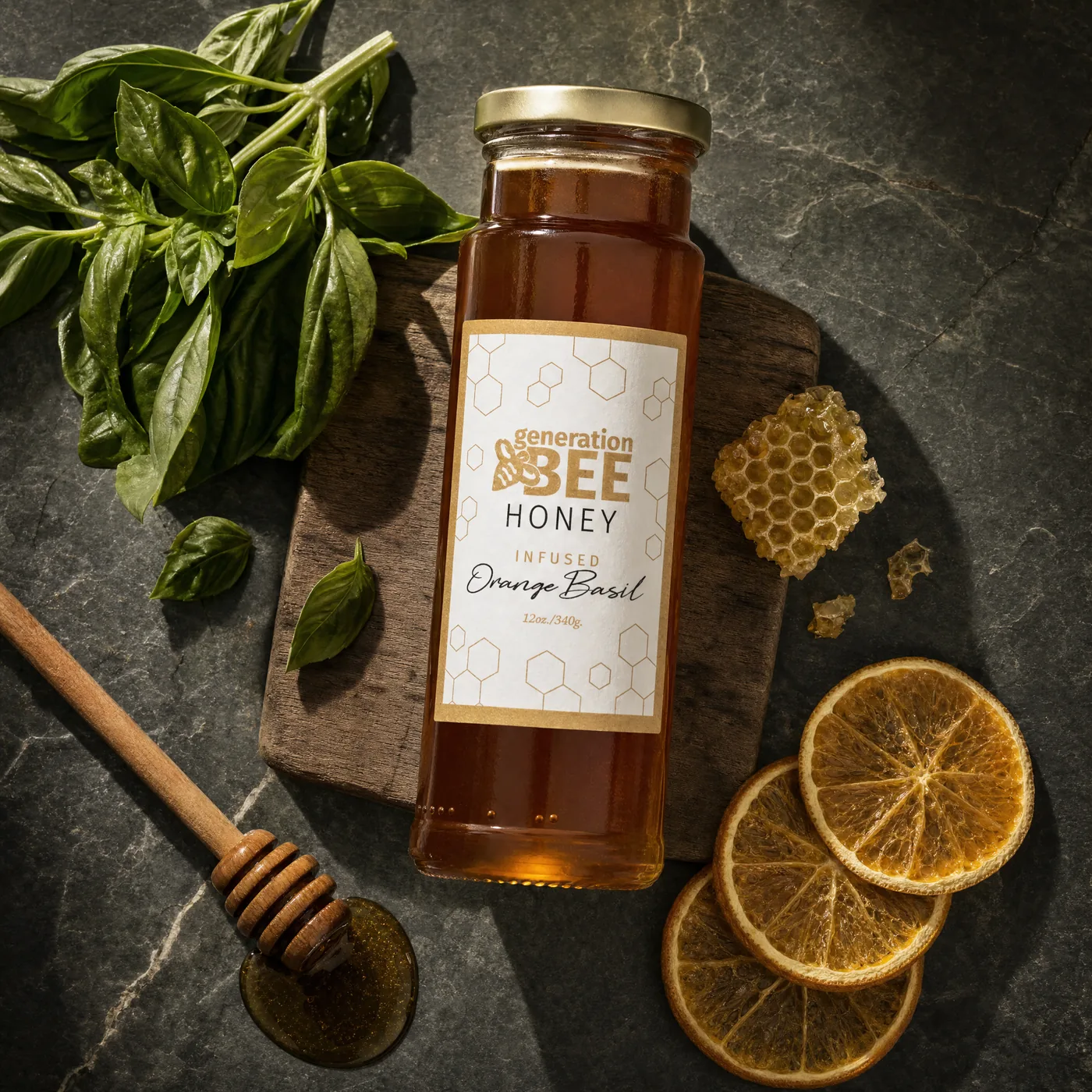 Orange Basil Honey 12 oz