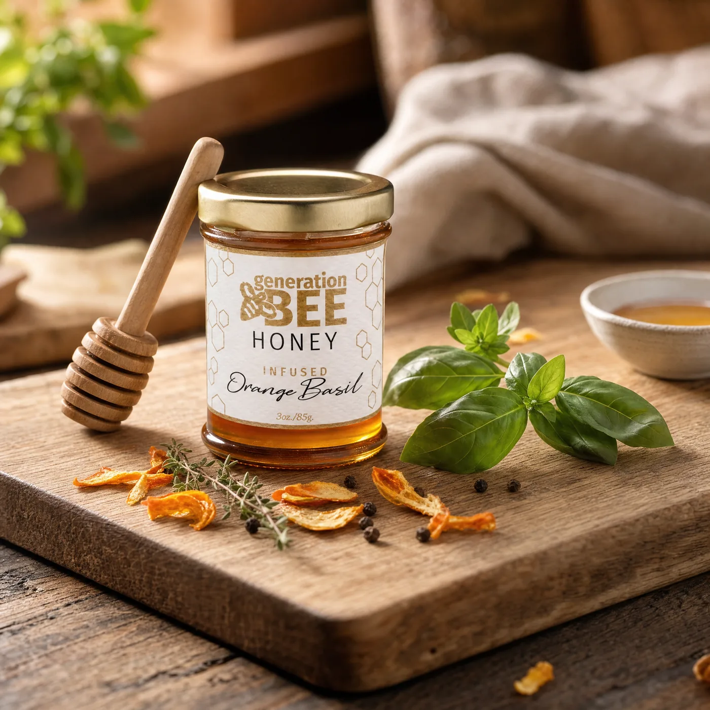 Orange Basil Honey 3 oz