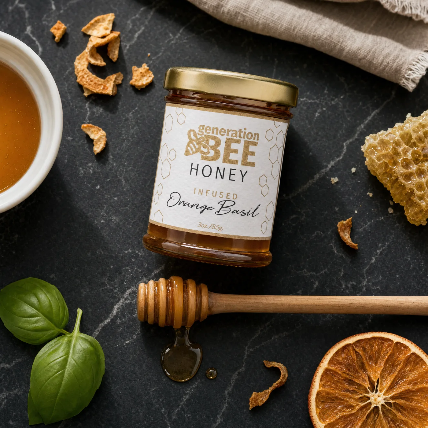 Orange Basil Honey 3 oz