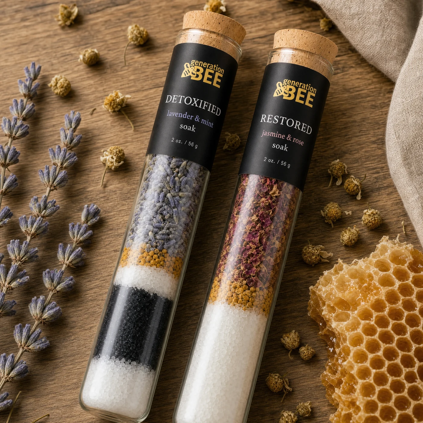 Bee Pollen Soaking Salt Vials